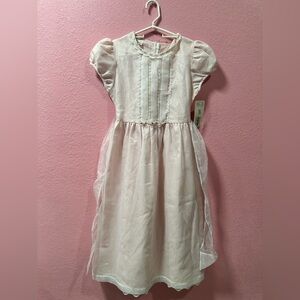 BONNIE JEAN Vintage light Pink Wedding Floral Dress Size 16 NWT